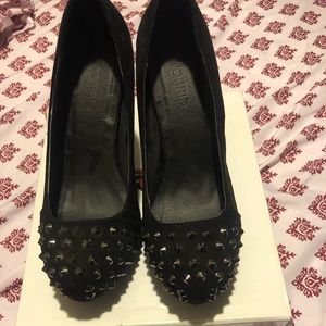 Black spike heels